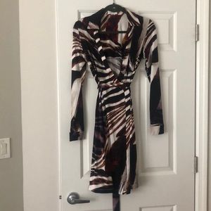 Calvin Klein Animal Print Wrap Dress
